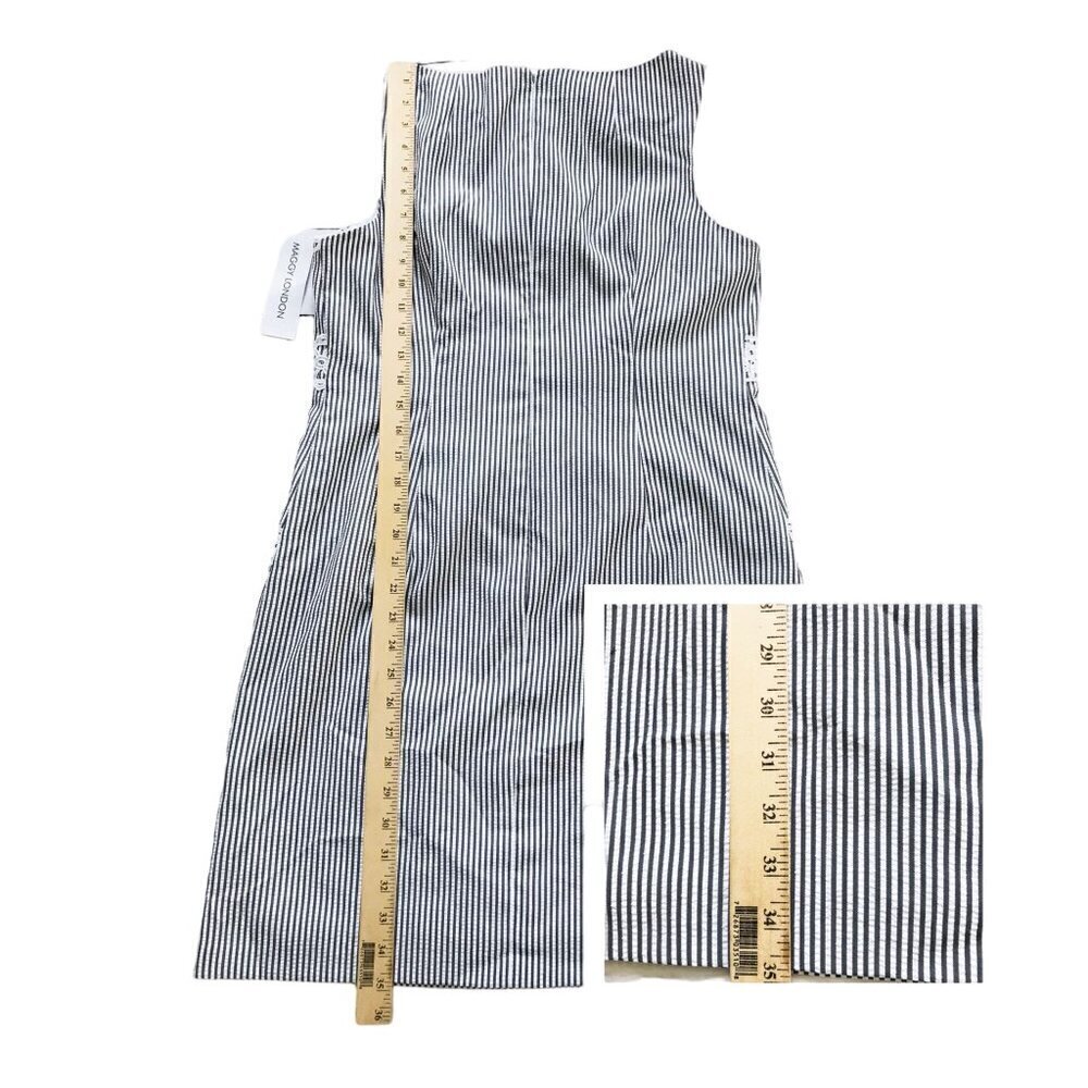 NWT Maggy London Striped Lace Trim Dress, size 10, Gray/white - Picture 12 of 12